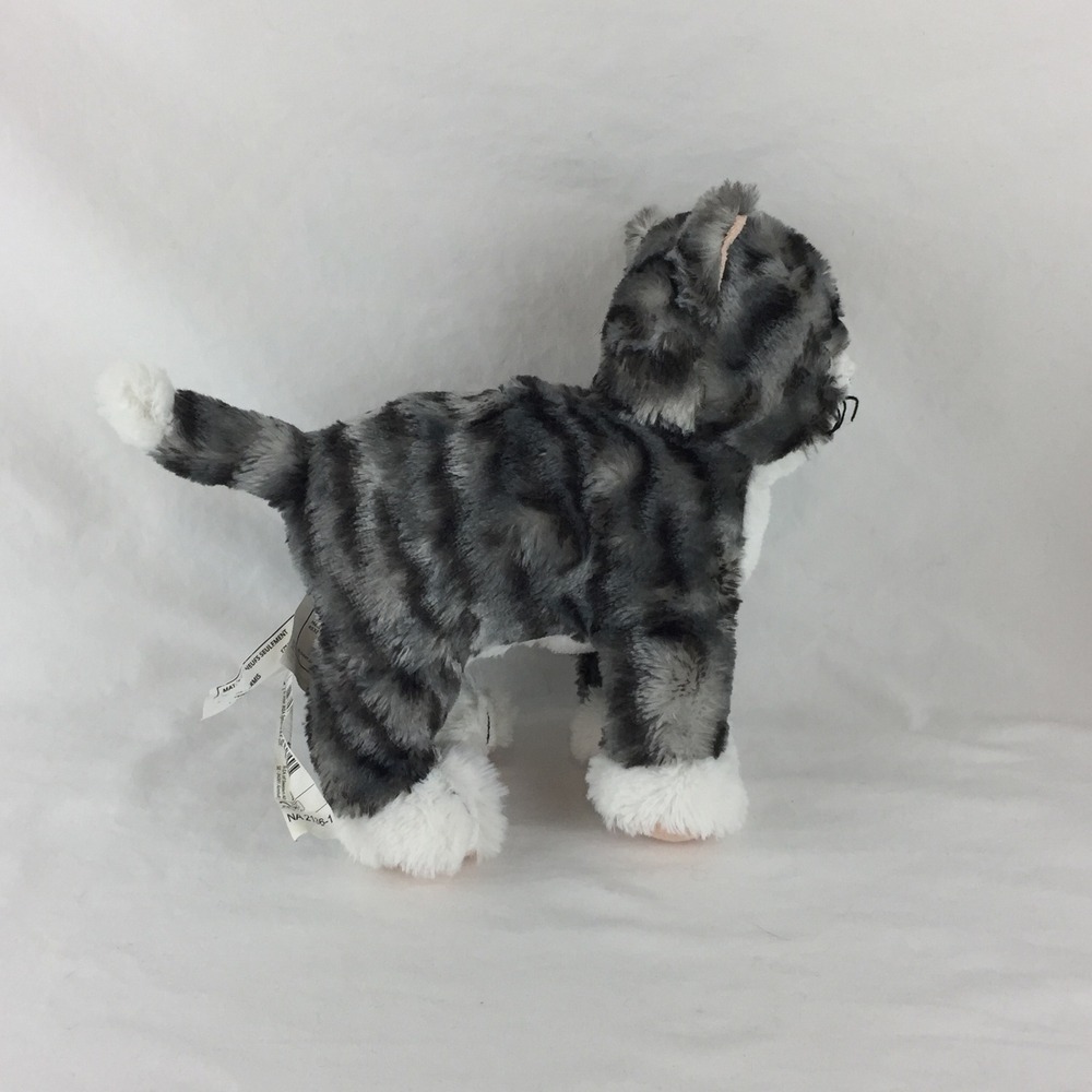 IKEA LILLEPLUTT‎ Plush Cat 10" Grey White Striped Tabby Kitty Stuffed Animal - Picture 4 of 8